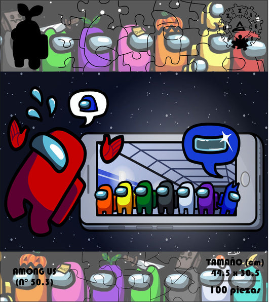 Rompecabezas Pers.Among Us de 100 Piezas C:50.3 Puzzles Peru - Videojuegos / Among Us / 100 - ROMPECABEZAS