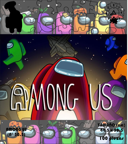 Rompecabezas Pers.Among Us de 100 Piezas C:50.5 Puzzles Peru - Videojuegos / Among Us / 100 - ROMPECABEZAS
