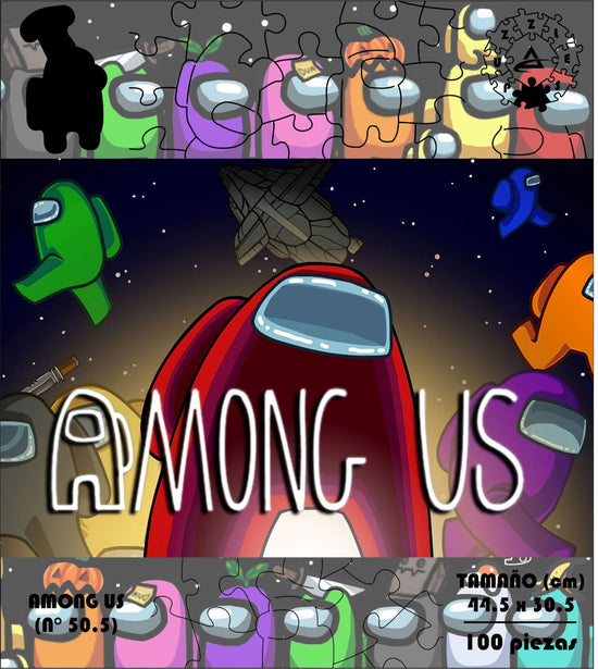Rompecabezas Pers.Among Us de 100 Piezas C:50.5 Puzzles Peru - Videojuegos / Among Us / 100 - ROMPECABEZAS