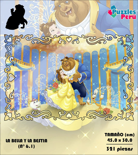 Rompecabezas Pers.Bella y la Bestia C:6.1 Puzzles Peru - M- 321 Pzas / DISNEY - ROMPECABEZAS