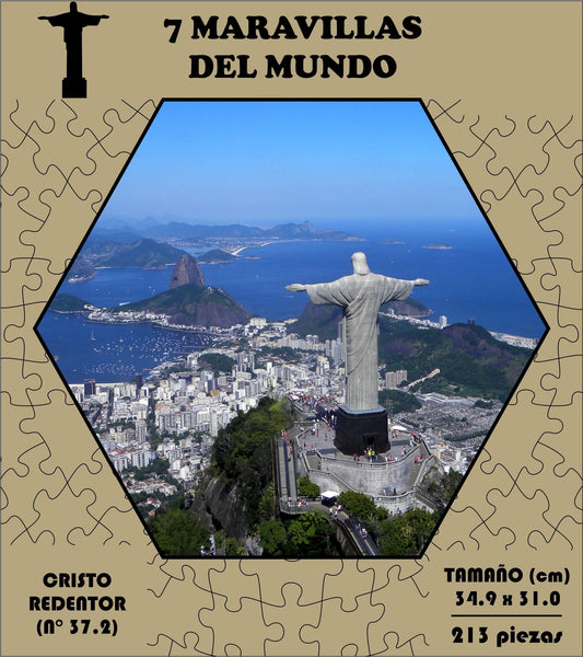 Rompecabezas Pers.Cristo Redentor C:37.2 Puzzles Peru - M- 213 Pzas / 7 Maravillas - ROMPECABEZAS