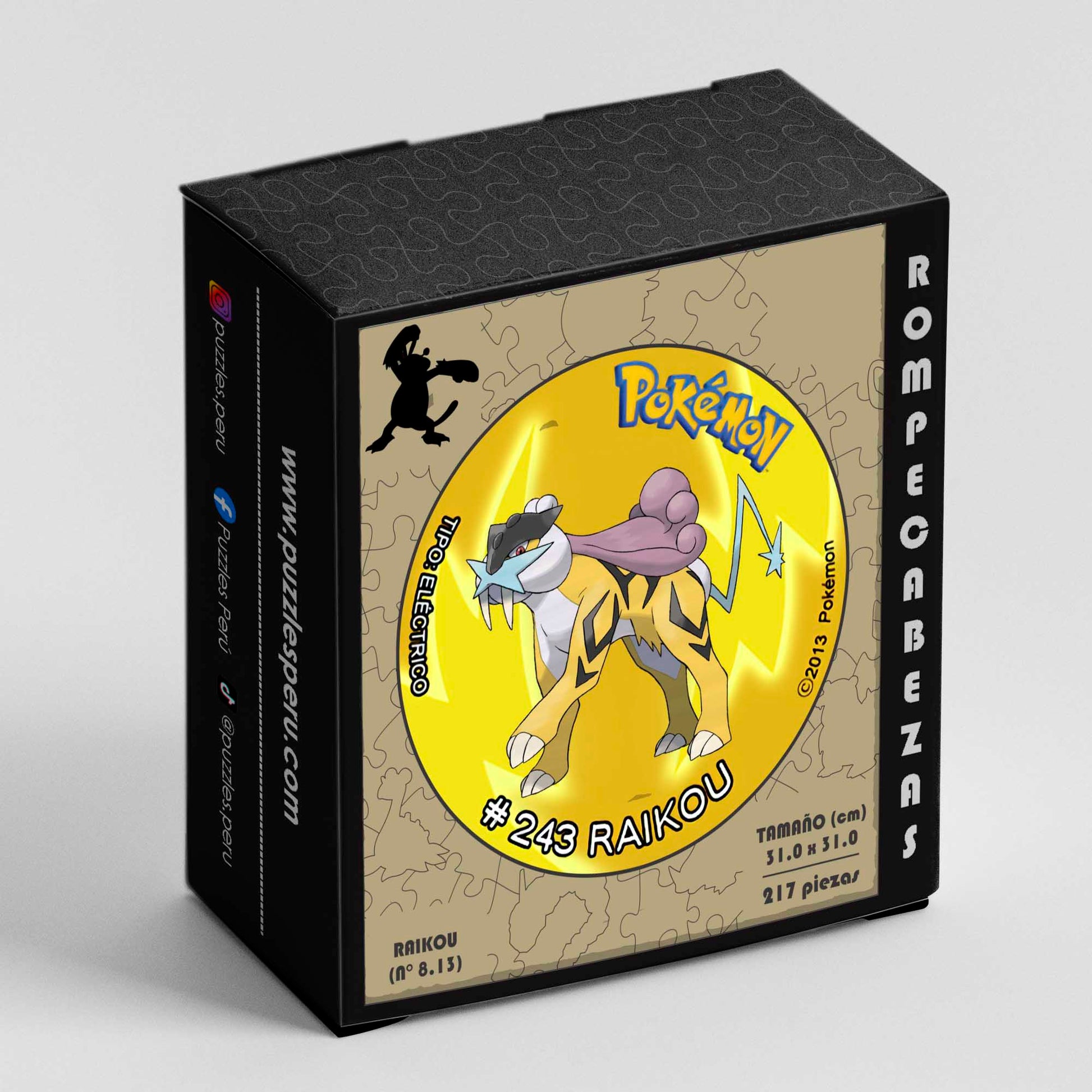 Rompecabezas Pers.Raikou C:8. Puzzles Peru - M- 217 Pzas / Pokemon - ROMPECABEZAS